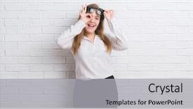  Presentation with business woman standing on maze - Audience pleasing presentation design consisting of plus size women - young adult business woman standing backdrop and a  colored foreground