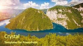  Presentation with nature river - Presentation theme having pluzine town montenegro balkans europe background and a tawny brown colored foreground