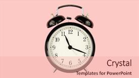  Presentation with classic - Slide deck having pm - classic alarm clock isolated background and a lemonade colored foreground