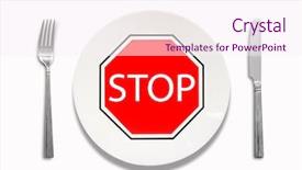  Presentation with white plate - Beautiful PPT layouts featuring pm - conceptual idea white plate backdrop and a sky blue colored foreground