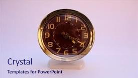  Presentation with vintage clock - Slide set consisting of pm - vintage wind up alarm clock background and a sky blue colored foreground