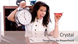  Presentation with professional - Theme consisting of pm - young professional business woman working background and a  colored foreground