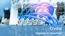  Presentation with input - Beautiful PPT theme featuring pneumatic input to robot handle backdrop and a teal colored foreground