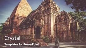  Presentation with towers - Cool new PPT theme with cham towers nha trang vietnam backdrop and a tawny brown colored foreground