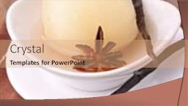  Presentation with pear - Beautiful presentation theme featuring poached-pear-and-vanilla backdrop and a coral colored foreground