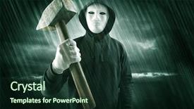  Presentation with weather - Presentation design featuring poacher in mysterious rainy coastal background and a tawny brown colored foreground