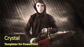  Presentation with coastal - Slide set with poacher in mysterious rainy coastal background and a wine colored foreground