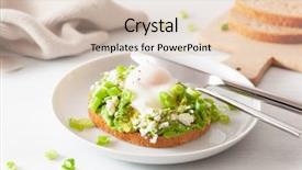  Presentation with breakfast sandwich - Audience pleasing PPT layouts consisting of poaching - breakfast avocado sandwich with poached backdrop and a lemonade colored foreground