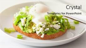  Presentation with breakfast sandwich - Slides having poaching - breakfast avocado sandwich with poached background and a soft green colored foreground