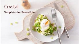  Presentation with breakfast sandwich - Slides featuring poaching - breakfast avocado sandwich with poached background and a lemonade colored foreground