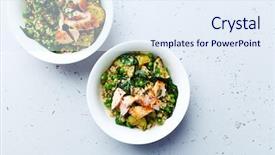  Presentation with green onions and bulb onion - PPT layouts with poaching - bulgur with green vegetables background and a  colored foreground