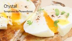  Presentation with fresh toast sandwiches egg - Presentation with poaching - poached eggs on toast background and a lemonade colored foreground