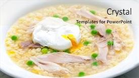  Presentation with poultry egg - Beautiful theme featuring poaching - poultry soup with poached egg backdrop and a lemonade colored foreground