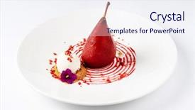  Presentation with white wine and red - Slides with poaching - red wine poached pear background and a sky blue colored foreground