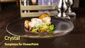  Presentation with potato - Audience pleasing slides consisting of poaching - roasted potato with poached egg backdrop and a  colored foreground