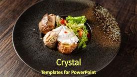  Presentation with potato - Cool new PPT theme with poaching - roasted potato with poached egg backdrop and a  colored foreground