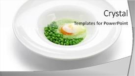  Presentation with peas - PPT theme consisting of poaching - tear peas with poached egg background and a white colored foreground
