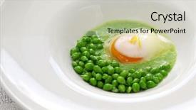  Presentation with peas - Beautiful PPT layouts featuring poaching - tear peas with poached egg backdrop and a soft green colored foreground