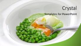  Presentation with spanish and english - Beautiful slides featuring poaching - tear peas with poached egg backdrop and a light gray colored foreground