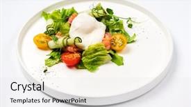  Presentation with egg - PPT theme having poaching - vegetable salad with poached egg background and a  colored foreground