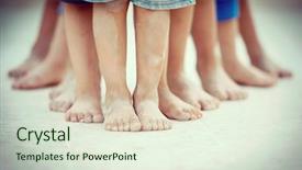  Presentation with feet - PPT layouts with pobreza - children feet background and a sky blue colored foreground