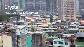  Presentation with macau - Cool new PPT theme with pobreza - old city of macau surrounding backdrop and a gray colored foreground