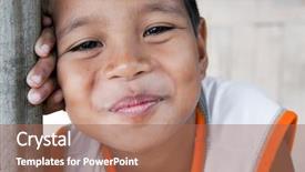  Presentation with philippines - Theme featuring pobreza - portrait of a smiling boy background and a coral colored foreground