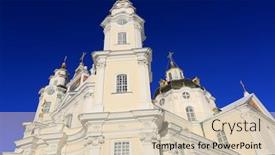  Presentation with christian - Slides consisting of pochaev's lavra famous christian centre in ukraine background and a lemonade colored foreground