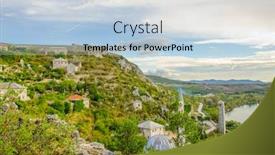  Presentation with bosnia - Presentation design having pocitelj-and-neretva-river-bosnia background and a light blue colored foreground