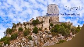  Presentation with bosnia - Cool new presentation theme with pocitelj-bosnia-and-herzegovina-architecture backdrop and a light blue colored foreground