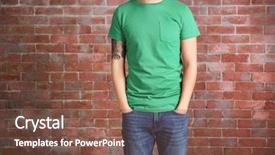  Presentation with brick wall - Amazing presentation theme having pocket - young man in blank green backdrop and a tawny brown colored foreground