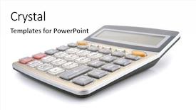  Presentation with calculator parabolic - Slide deck consisting of pocket calculator on a white background and a white colored foreground