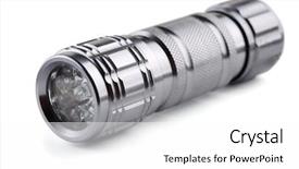  Presentation with led zeppelin - Theme with pocket metal led flashlight isolated background and a white colored foreground
