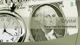  Presentation with time money - Beautiful PPT layouts featuring pocket watch and banknote time is money concept backdrop and a mint green colored foreground