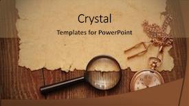  Presentation with old wood - Amazing theme having pocket watch and magnifying glass backdrop and a coral colored foreground