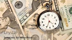  Presentation with pile - Slides having pocket-watch-or-clock-timepiece background and a coral colored foreground