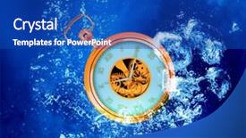  Presentation with clear water - Colorful PPT layouts enhanced with pocket watch sink in clear backdrop and a cobalt blue colored foreground