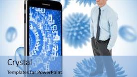  Presentation with cells - Audience pleasing slide deck consisting of pockets against blue virus cells backdrop and a light blue colored foreground