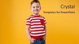  Presentation with confident - Colorful presentation theme enhanced with pockets isolated over orange backdrop and a yellow colored foreground