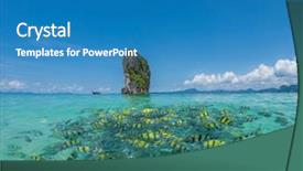  Presentation with krabi - Presentation theme having poda beach in krabi thailand background and a teal colored foreground