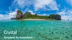  Presentation with krabi - Theme featuring poda beach in krabi thailand background and a  colored foreground