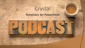  Presentation with broadcast - PPT layouts consisting of podcast-sign-vintage-letterpress-wood background and a lemonade colored foreground