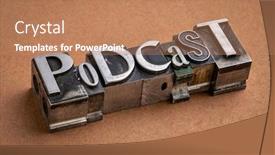  Presentation with fonts - Colorful PPT layouts enhanced with podcast-word-abstract-in-gritty backdrop and a coral colored foreground