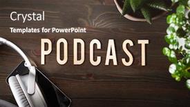  Presentation with podcast - Slides with podcast-word-text-concept-modern background and a tawny brown colored foreground
