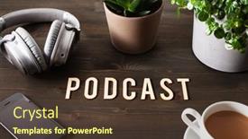  Presentation with podcast - Beautiful slide deck featuring podcast-word-text-concept-modern backdrop and a tawny brown colored foreground
