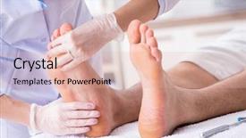  Presentation with feet - Cool new presentation theme with podiatrist treating feet during procedure backdrop and a lemonade colored foreground