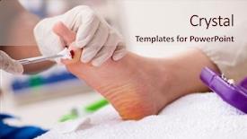  Presentation with feet - Audience pleasing slide deck consisting of podiatrist treating feet during procedure backdrop and a lemonade colored foreground