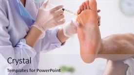  Presentation with feet - Cool new theme with podiatrist treating feet during procedure backdrop and a lemonade colored foreground