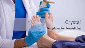  Presentation with feet - Slide set consisting of podiatrist-treating-feet-during-procedure background and a lemonade colored foreground