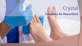  Presentation with recall procedure - Slides enhanced with podiatrist-treating-feet-during-procedure background and a sky blue colored foreground